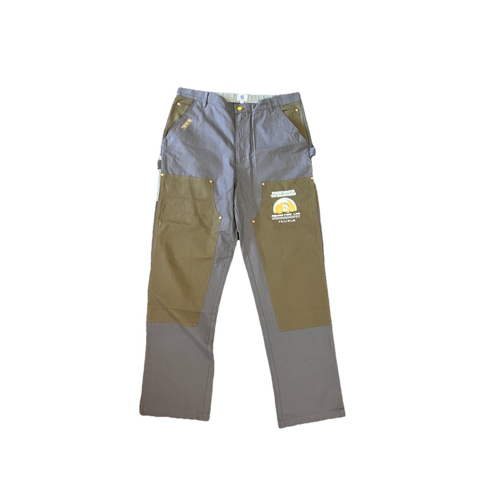 LRG x Round Two Rugged Desert Eagle Double Knee Charcoal Canvas Pants 36x34 NWT